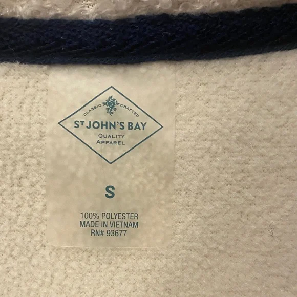 St. John's Bay Cream Fleece Jacket - Picture 2 of 2